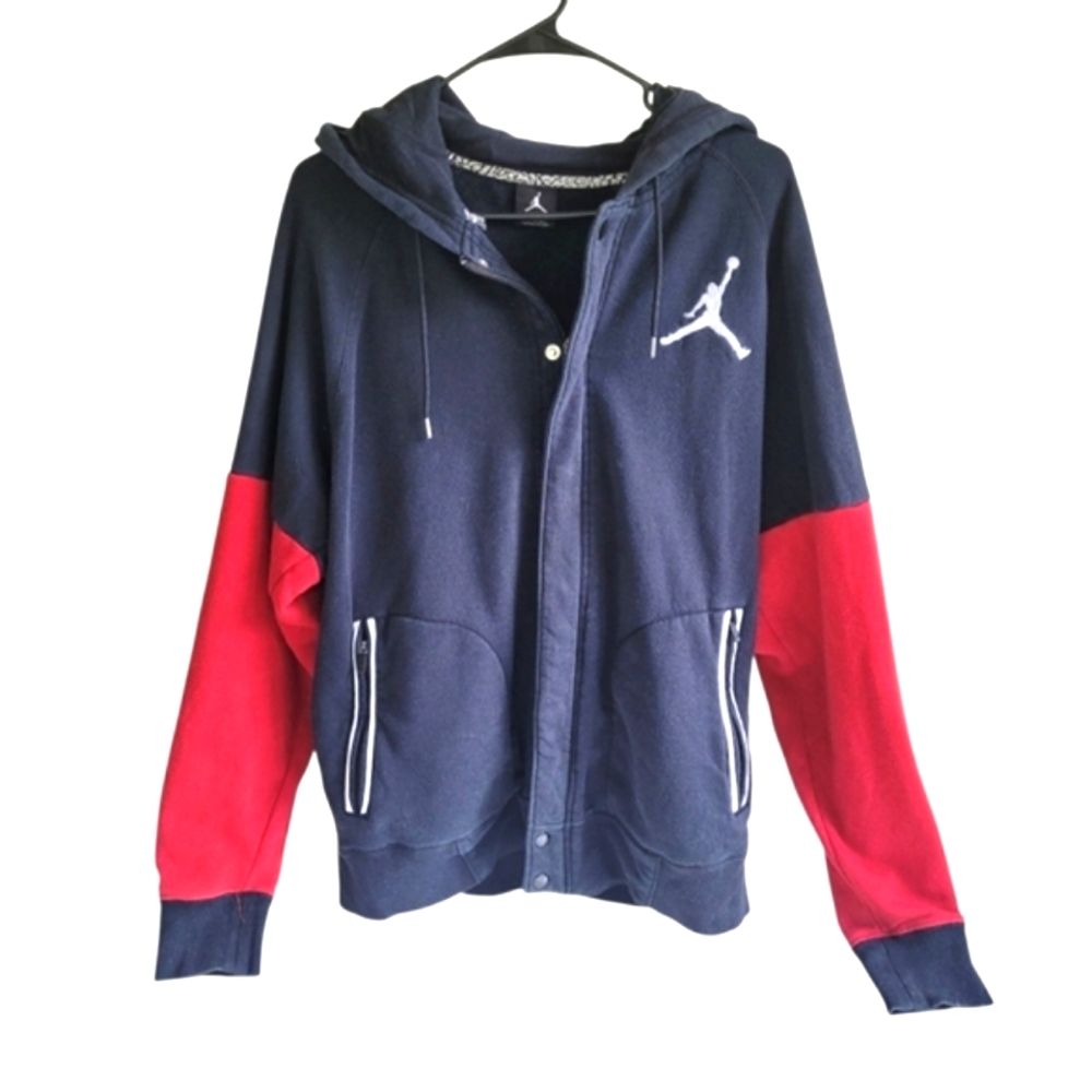Nike Air Jordan Jumpman Full Zip Hoodie Sweatshirt Blue Mens Large